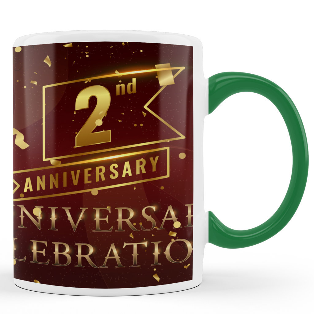 Personalised Printed Ceramic Coffee Mug | 2nd  Anniversary  | Anniversary  l |  325 Ml 